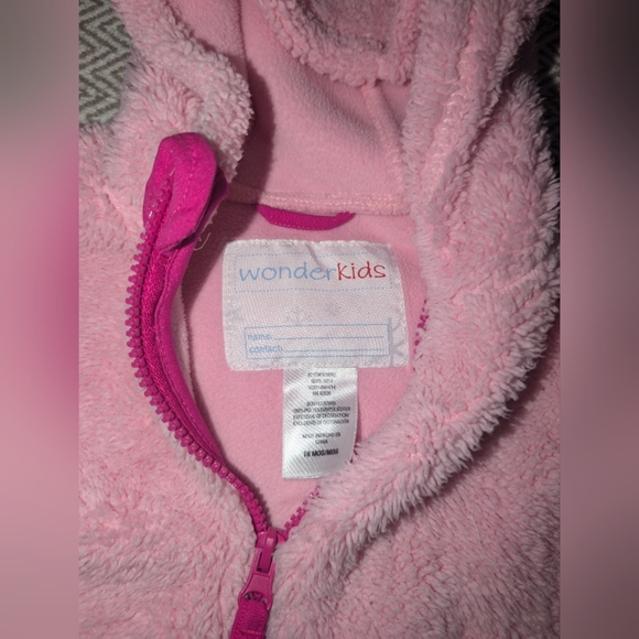 Wonderkids Fuzzy Pink Hoodie with Ears - Picture 3 of 7